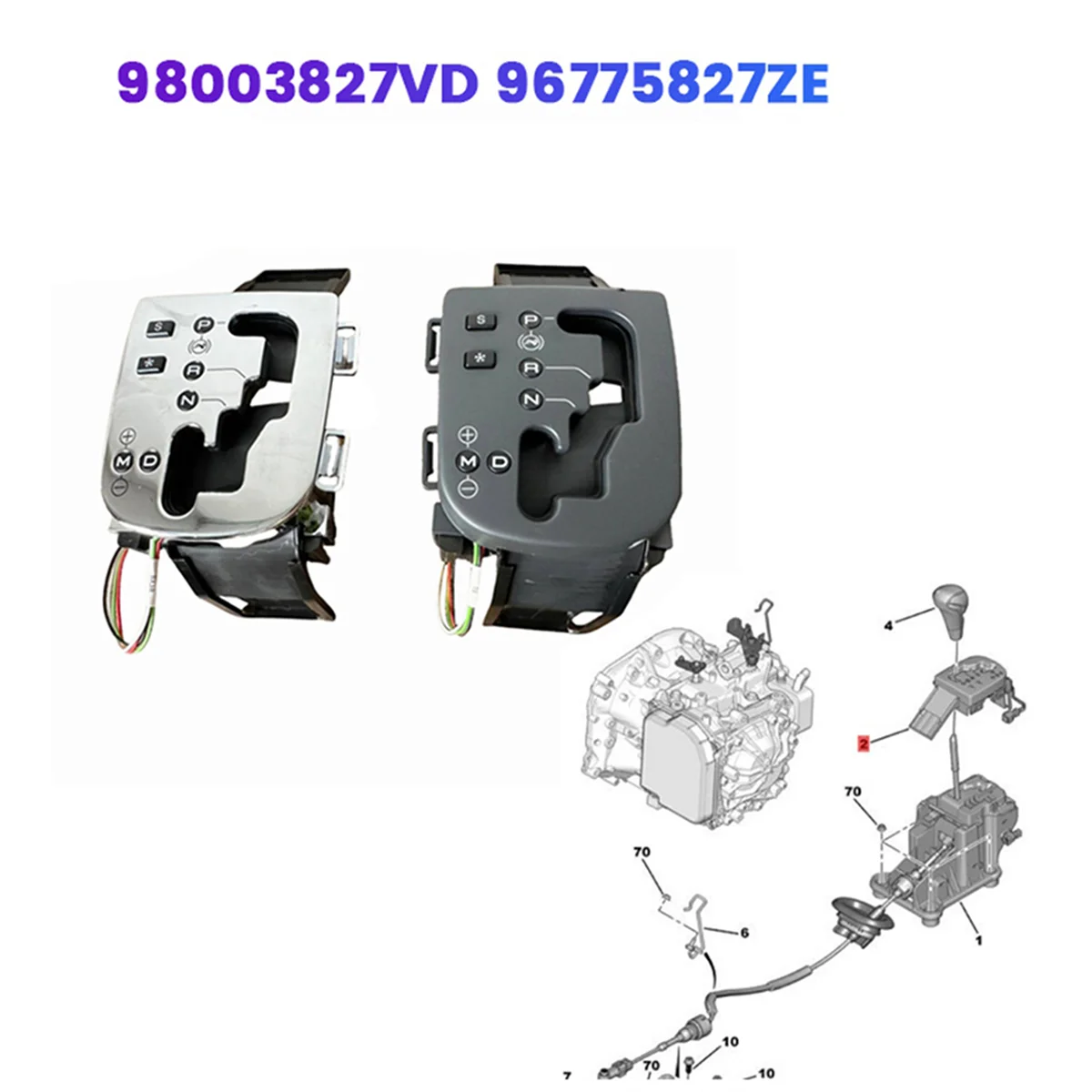 Automatic Gear Shift Control Panel Display Button Cover 98003827VD 96775827ZE for Peugeot 307 308 Citroen C3-XR 14-22 B—L49A