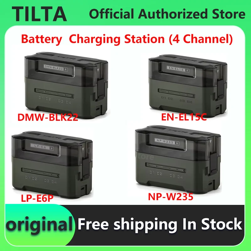 Przenośna stacja ładująca TILTA do akumulatorów Sony NP-FZ100/NP-FW50, DMW-BLK22, EN-EL15, LP-E6, NP-W235 (4 kanały)