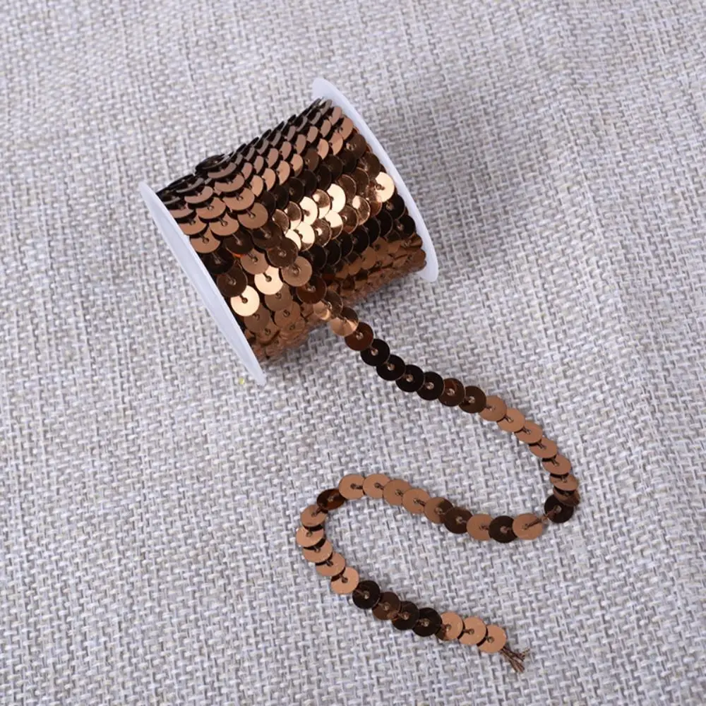 Colorful 5M Sequins Trims 6mm Loose Paillettes Round Shiny Decorative Lace Crafts Cloth Accessory/Bags/Garment