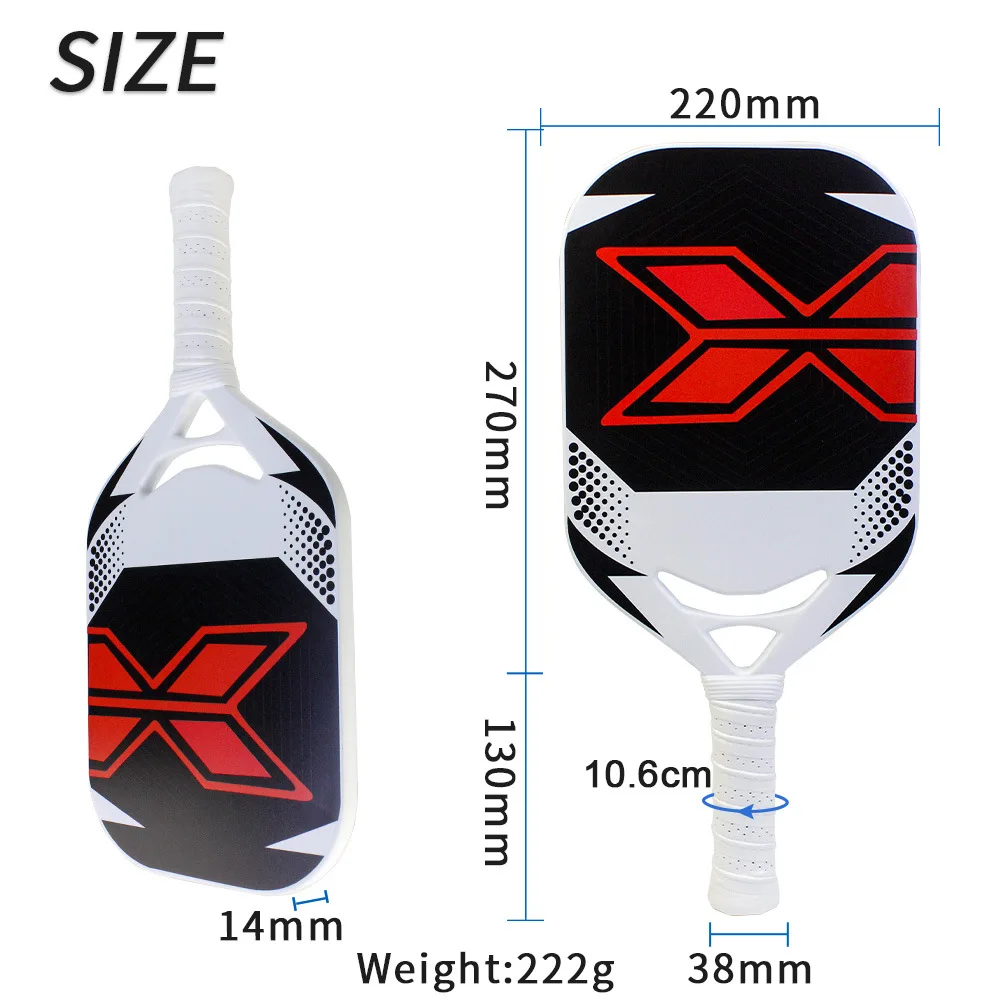 SONGYI Durable Highly Resilient Pickleball Paddle with Carbon Fiber Surface Shock Absorbing and Non-Slip Precise Ball Control - Image 5