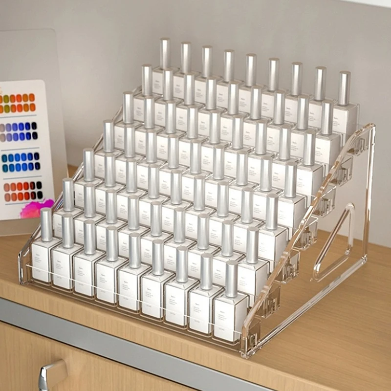Acrylic Cosmetic Organizer 3/4/5/6/7 Layers Nail Polish Display Rack Lipstick Perfume Makeup Storage Rack Stand Supplies