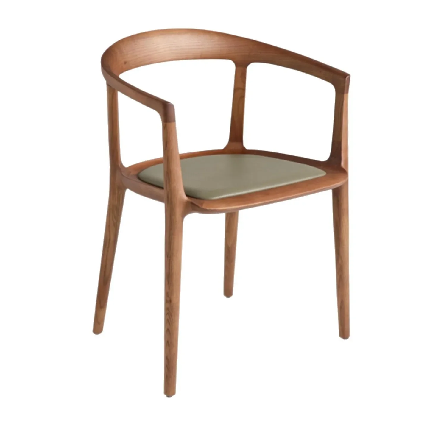 

Nordic solid wood new Chinese armrest medieval chair dining table