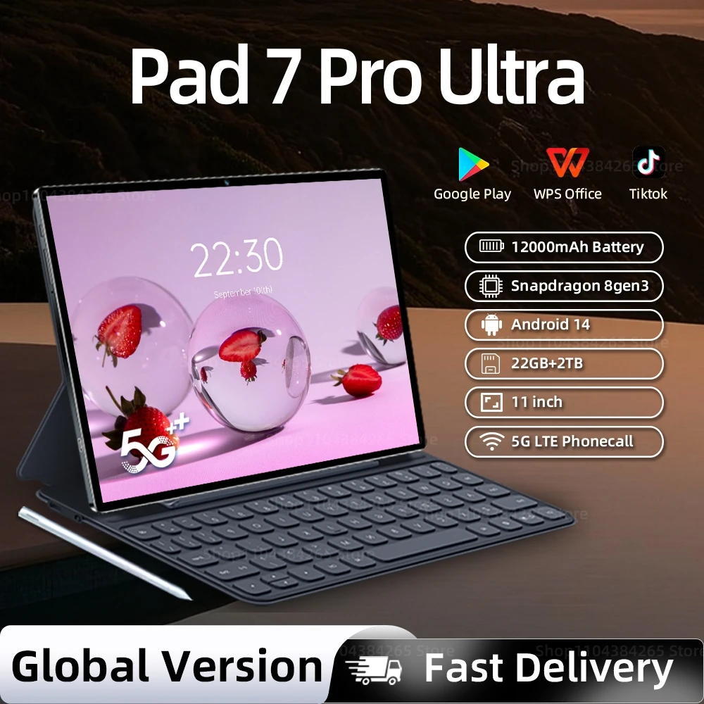 �y�Z�[�����z2025�N�I���W�i���O���[�o���Ń^�u���b�gPC Pad 7 Pro Ultra Snapdragon 8gen3 Android 14 HD 4K 22GB + 2TB �f���A��SIM 5G WIFI GPS WPS�^�u���b�g