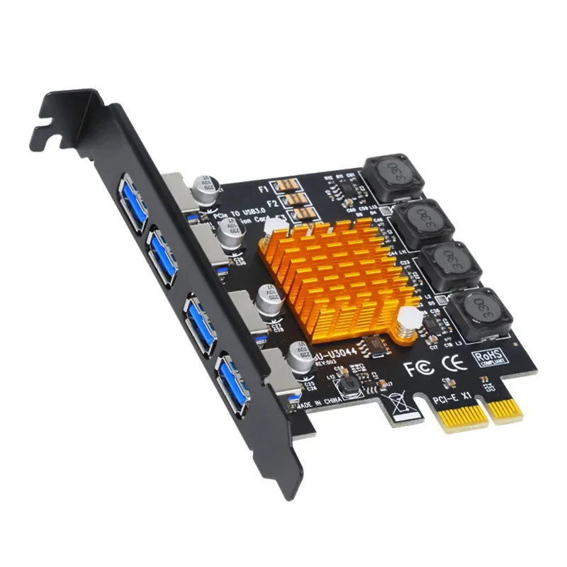 PCIE to USB 3.0 expansion card, four port high-speed desktop USB 3.0 expansion card, four port rear NEC power free