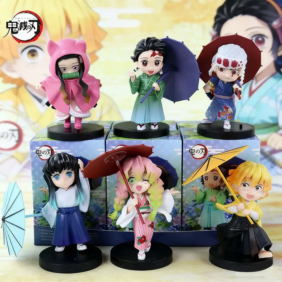 

Набор из 6 фигурок Demon Slayer: серия «Сливовый дождь» (Кочо Шинобу, Томиока Гию, Канроджи Мицури) — коллекционная игрушка-сюрприз в подарочной коробке