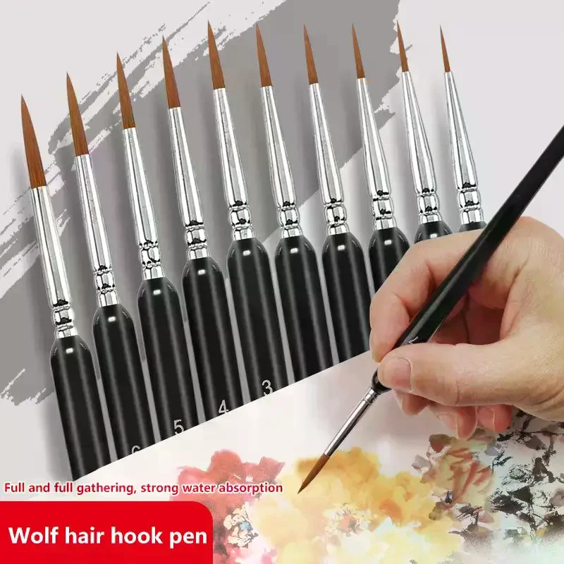 9/11pcs Miniature Paint Brushes Detail Tip Paint Brushes Set With Ergonomic Handle - Suitable For Acrylic Painting Oil Wat