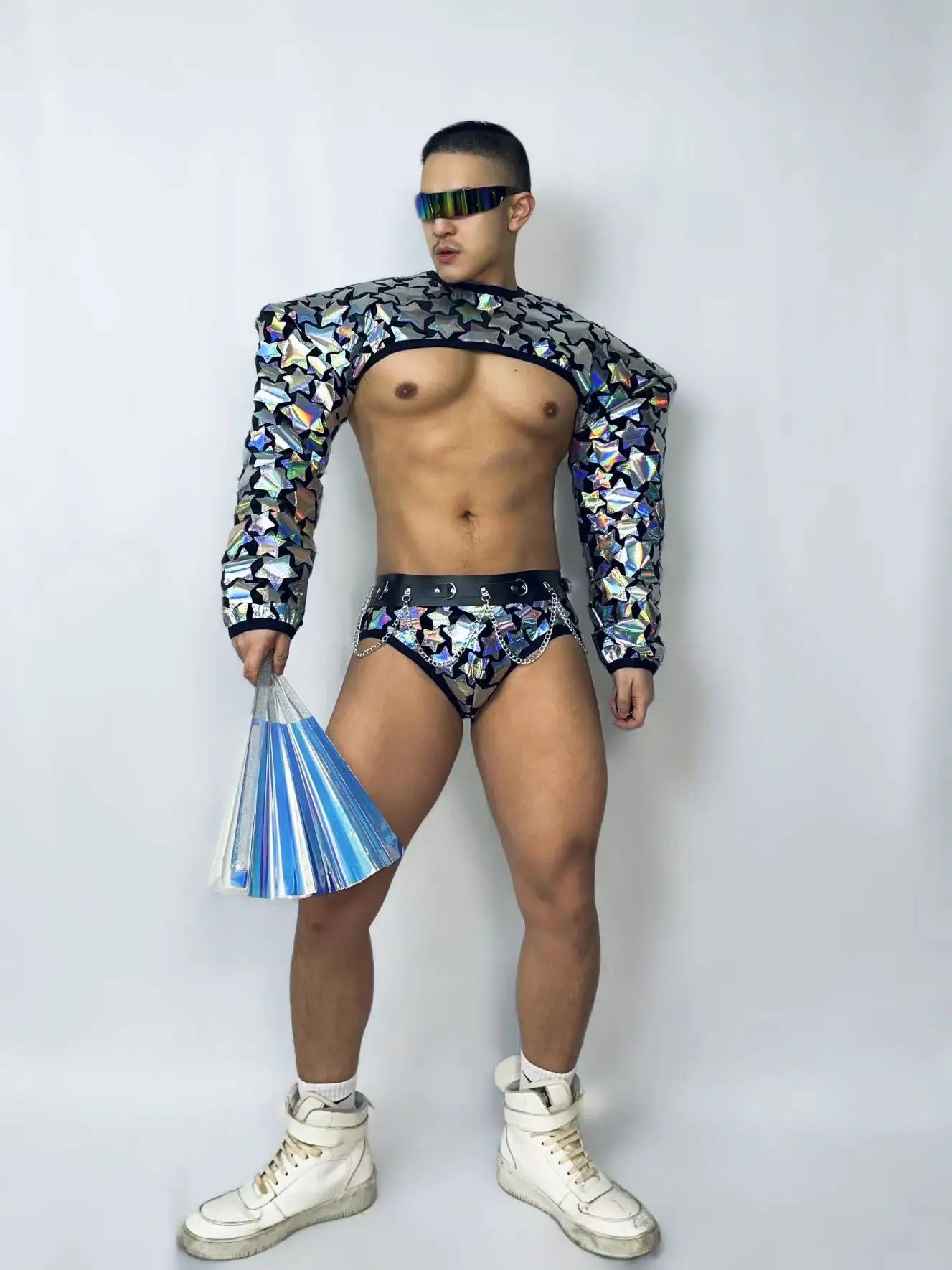 بار ملهى ليلي DJ راقصة فريق جوجو زي مثير الليزر مرآة القمم السراويل الرقص الزي نادي حفلة الهذيان أداء الملابس