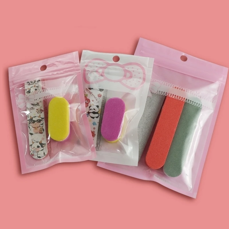 50 Stück/Lot Rosa Transparente Mylar-Ziplock-Beutel mit Schleife Wiederverschließbare Ornament-Aufbewahrungsbeutel für Süßigkeiten, Kekse, Geschenke und Verpackungen – Detail 3