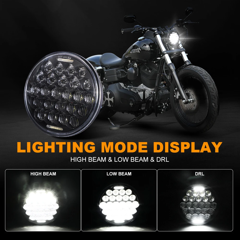 75W Cree Lamp 5.75 Inch LED Headlight With Hi/Lo Beam DRL For Harley Dyna Softail Sportster Triumph Victory Motorbike Headlamp