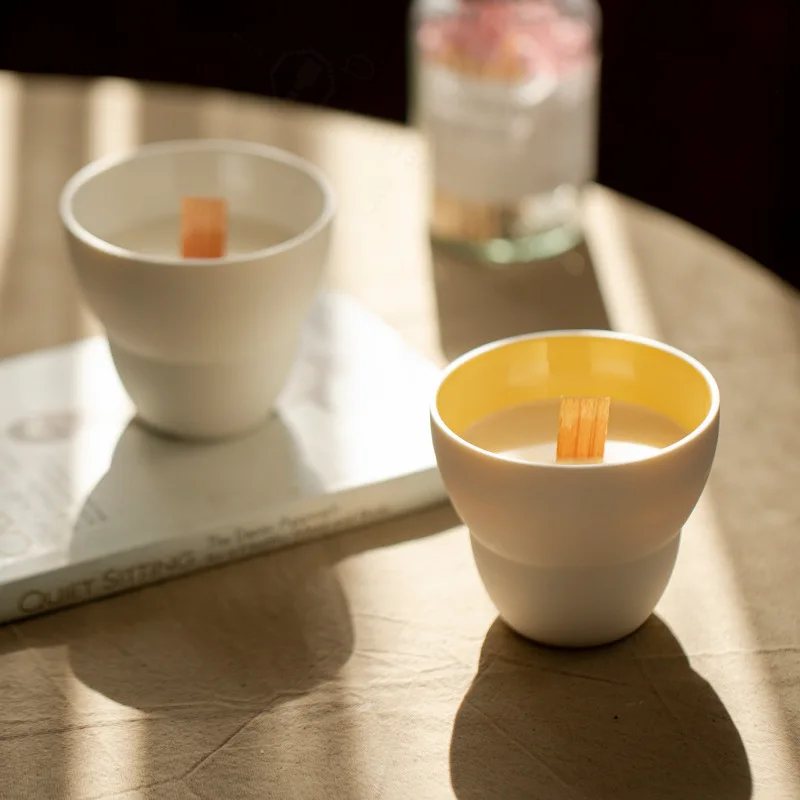 Macaron Empty Candle Cup Soy Wax Fragrance Container High Beauty Home Aroma Decor Ornament Holiday Birthday Housewarming Gift