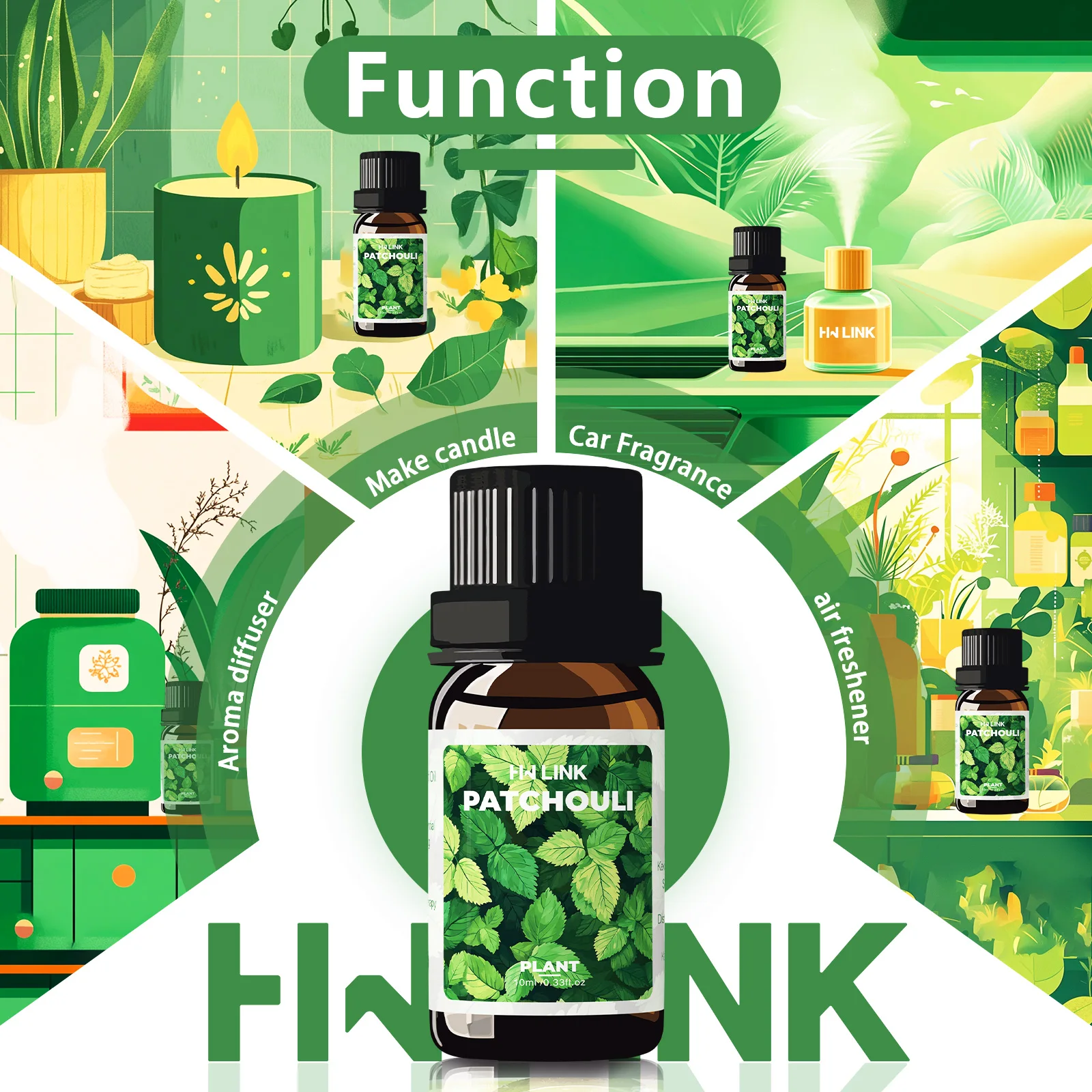 10ml Patchouli Essential Oils Pure Plant Essential Oil for Home Diffusers, Aromatherapy