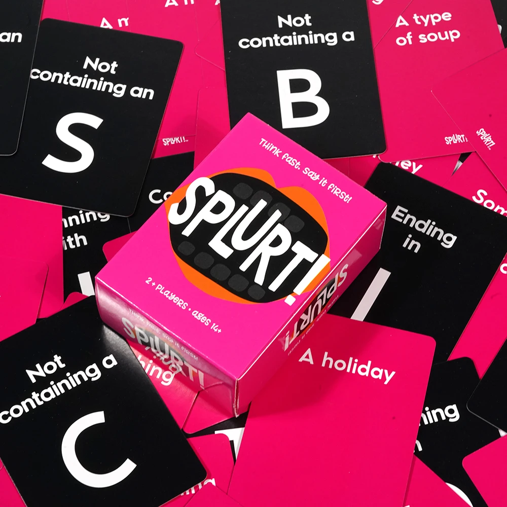 Splurt Card Game Splurt Portable Party Card Game Think Fast Say it First Pink Board Game