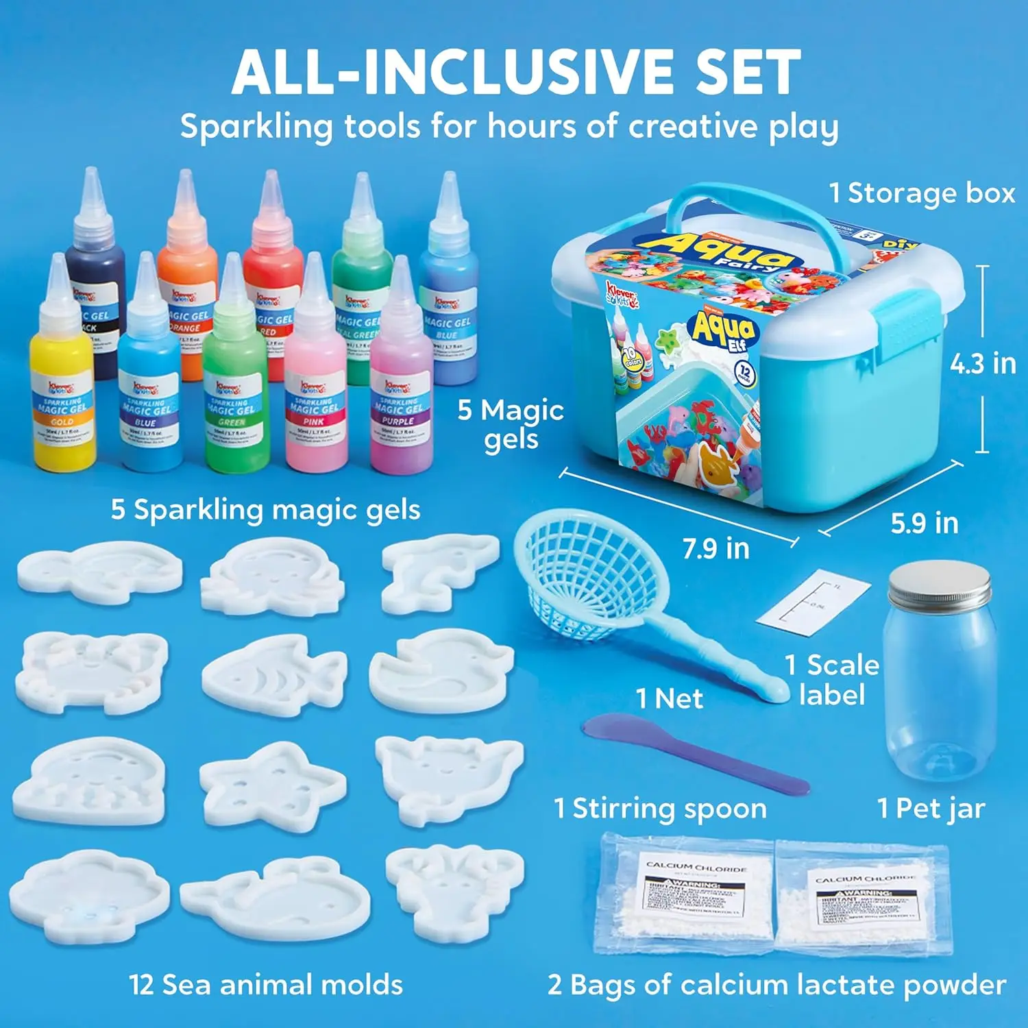 Joyfy kit de gel de água fada mágica kit de brinquedo de gel de água com 10 géis garrafa de preservação para crianças presentes festa favores presentes de aniversário