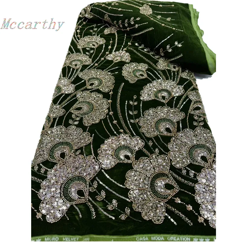 

Роскошная африканская бархатная сетчатая ткань с бисером и пайетками, французский тюль для нигерийских свадебных платьев