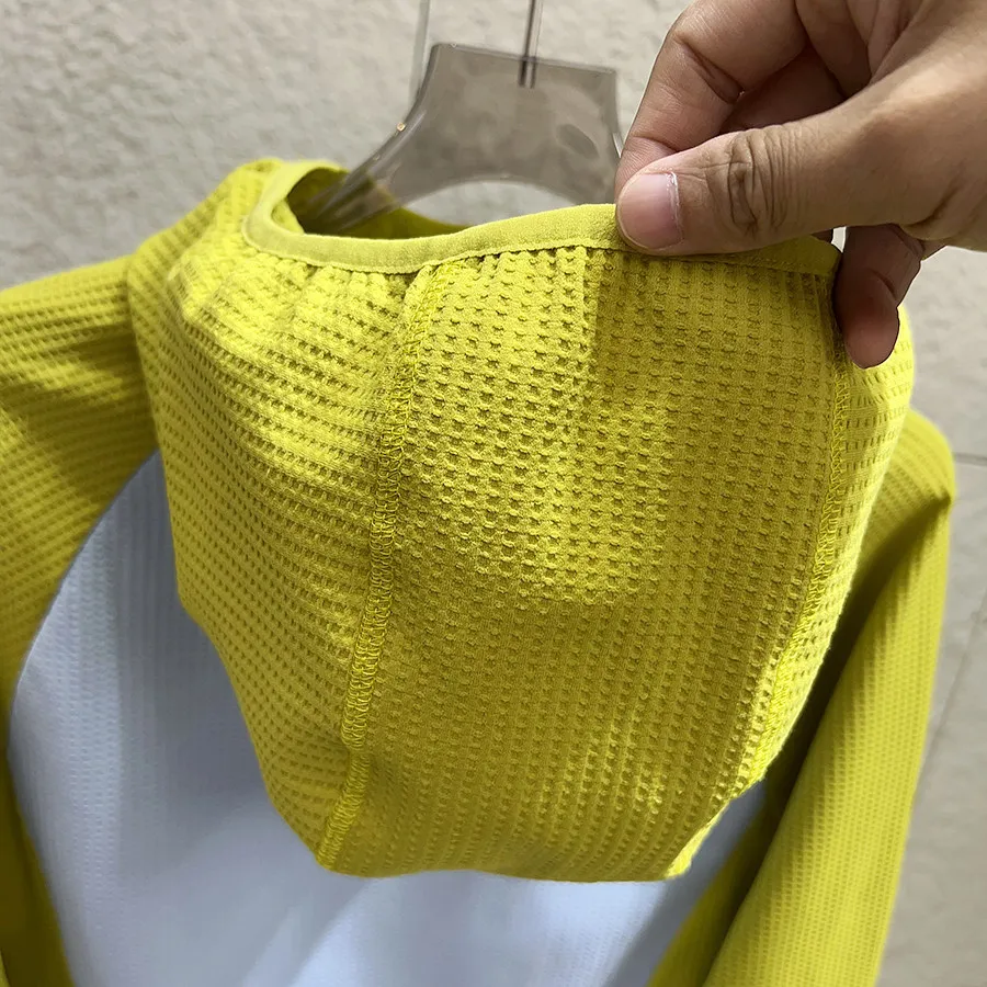 Unisex Mountain-Style Color-Block-Kapuzenpullover – Atmungsaktives Waffelstrick-Langarmshirt für Outdoor-Wanderungen & Radfahren – Detail 17