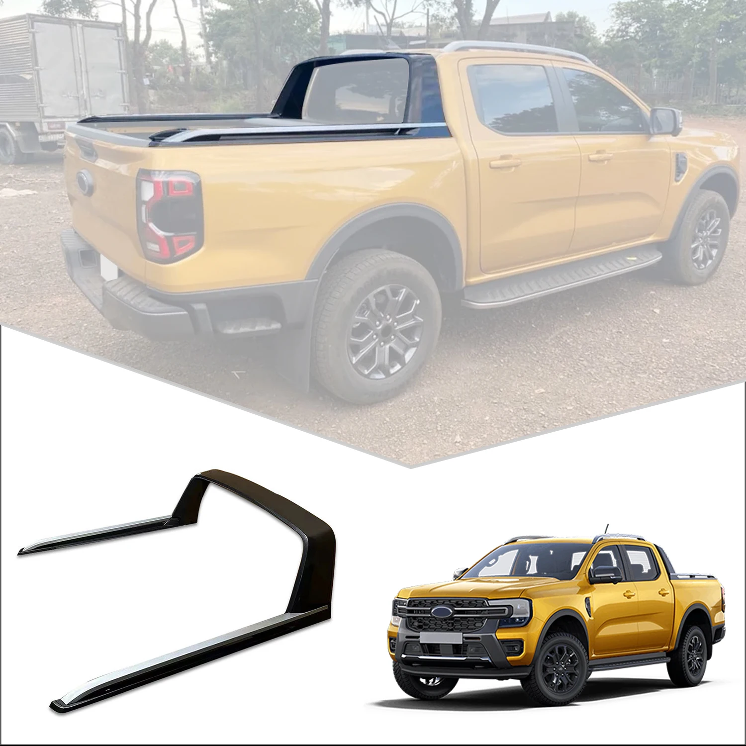 Auto Modified Restyle Custom Universal Iron Pickup Truck 4X4 Sports Roll Bar Ford Ranger Spare Parts 2023 With Roof Rack