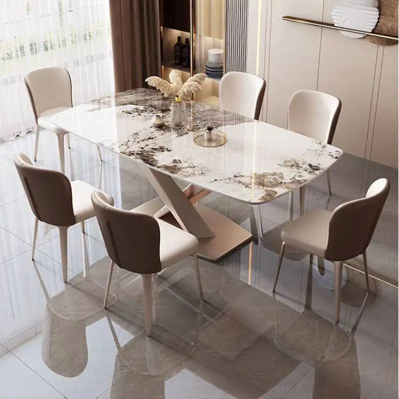Party Items Dining Tables Chairs White Italian Expandable Nordic Dining Tables Luxury Modern Mesas Comedor Furniture For Home