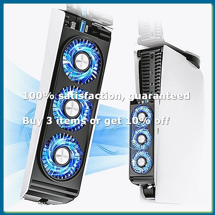 ●For Cooling Fan Quiet Cooler Fan LED Light USB3.0 Hubs for Disc Digital Edition Console Accessories-A57M