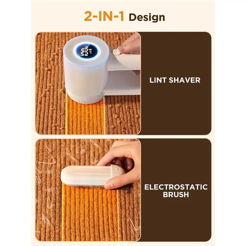 A52Q-للملابس والسترات والأثاث ماكينة حلاقة قماشية قابلة لإعادة الشحن متوافقة مع 3 سرعات مع شاشة LED #6