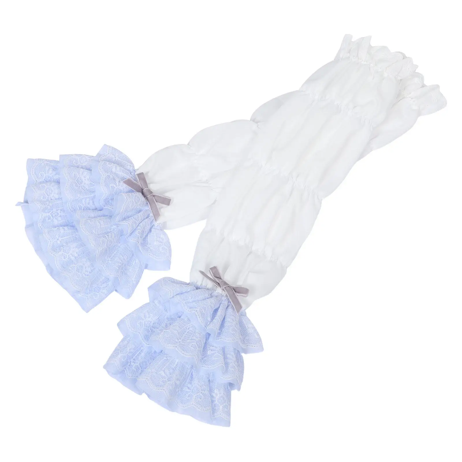 

1Pair Elegant Lolita Lace Wrist Cuffs with Ruffle Edges Soft Breathable Fabric for Women Bridal Bridesmaid Cosplay Everyday