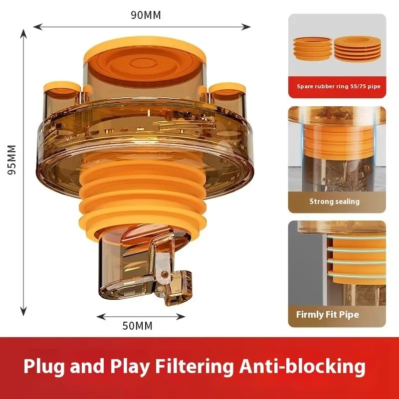 ZEXEF 1PC Anti Odor Drain Shower Multifunctional Cespol for Kitchen Sink Pipe Set Adapter Deodorant Dishwasher Accessories