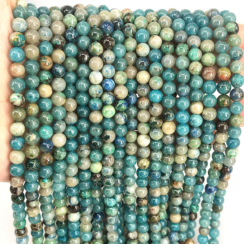 New Natural Phoenix Chrysocolla 100% Stone Loose Round Beads Jewellery Making 6/8/10MM DIY Bracelet Necklace Beading Accessories