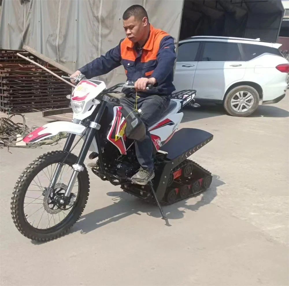 250cc Adult-Used Off-Road Motorcycles Big Size Brushless Snowmobile & Dirt Bike with Rubber Tracks for Snow & Dirt Riding