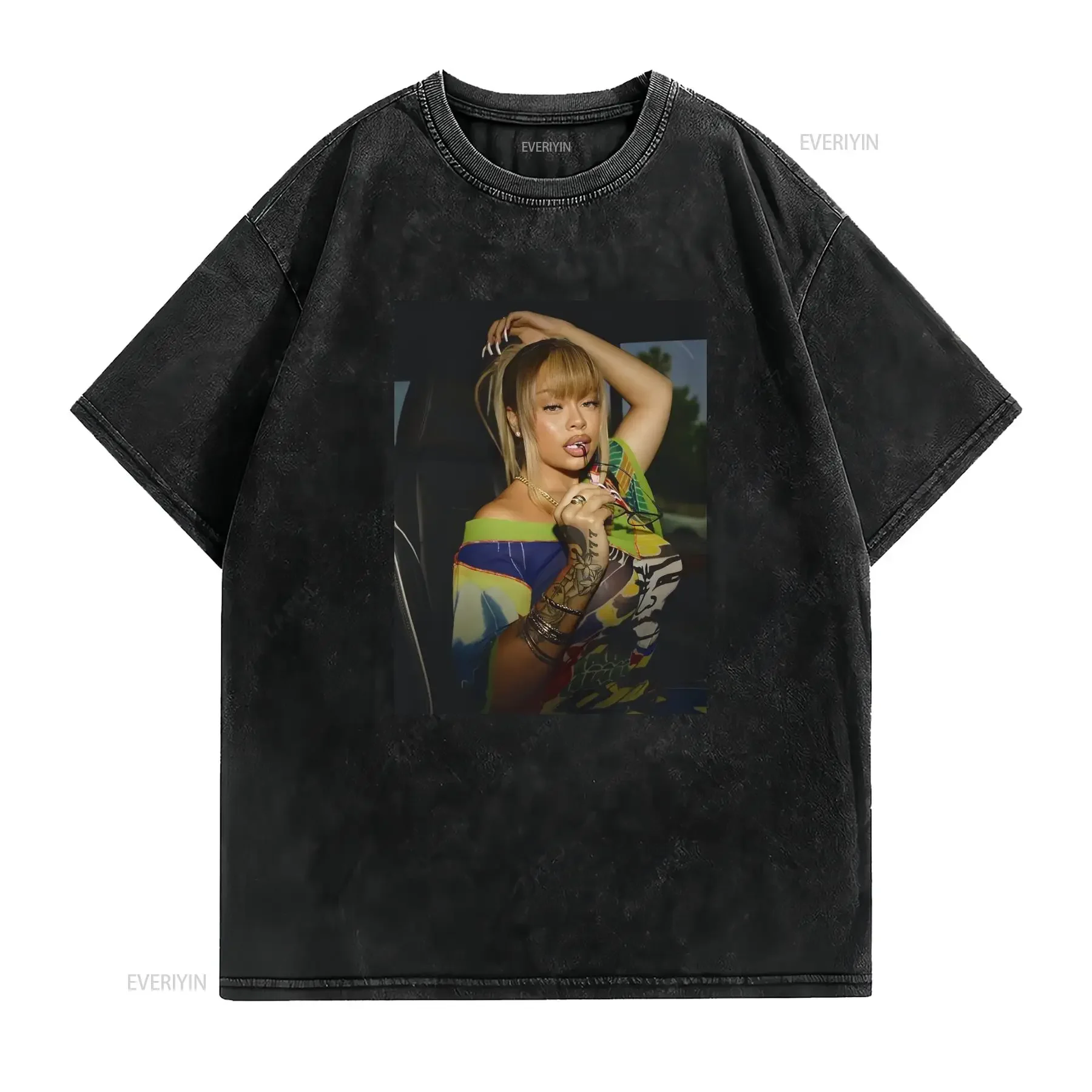 Latto Pretty Up Close T Shirt Big Ts vintage Washed graphic designer clothes Stylish Stretched Breathable Casual streetwear