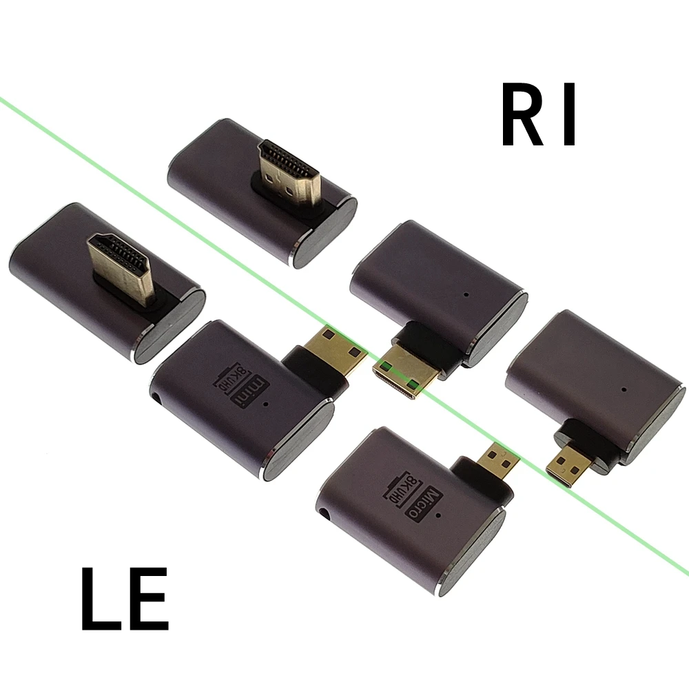 Connecteur HDMI 600 vers Mini mâle, coude à 90 degrés, convertisseur étendu 8K, interface, mini caméra reflex haute définition à objectif unique