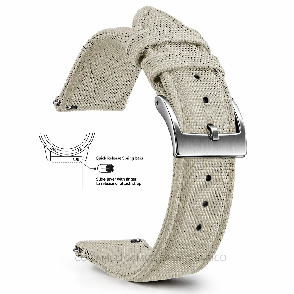 Hochwertige Segeltuch-Uhrenarmbänder, Premium Nylon-Uhrenarmbänder, 18mm 20mm 22mm Schnellwechsel-Uhrenarmbänder, für Herren und Damen