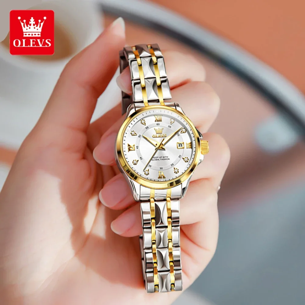 OLEVS Elegant Watch for Women Top Brand Luxury Fashion Waterproof Original Quartz Wristwatches Women Gifts for Women Reloj Mujer