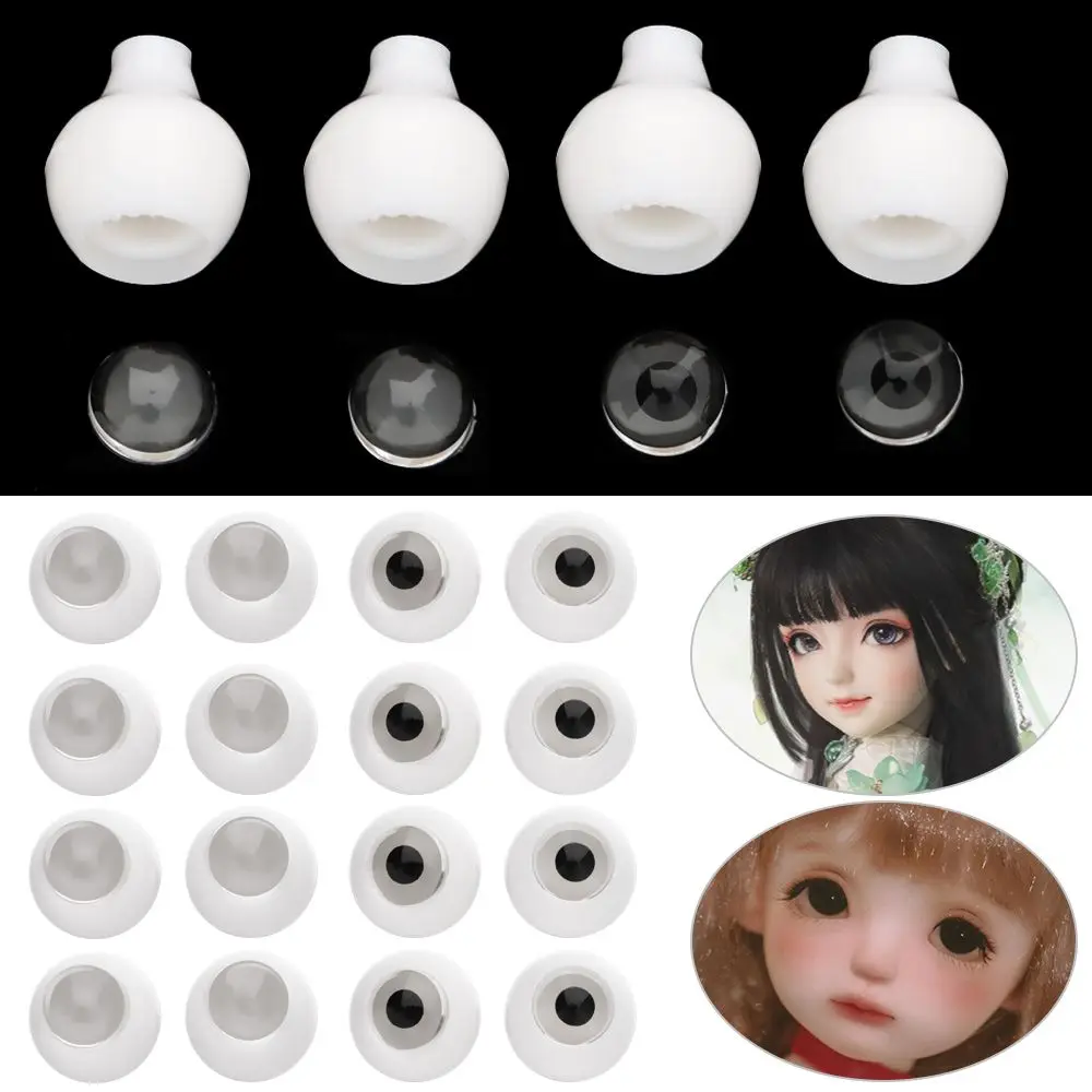 1Set Acrylic Half Round Doll Eyes 8~26mm Transparent Black Eye Patch Safety Eyeball Sticking Mud Clay Toys DIY Doll Accessories