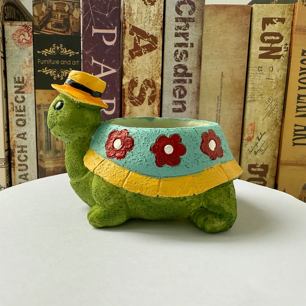 Decorate turtle flowerpot container with 1 resin small animal flowerpot, cute turtle succulent plant flowerpot JJ2698