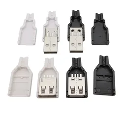 5/10Pcs Type A USB 4 Pin Male & Female Soldering Plug Socket Connector With Plastic Cover DIY USB 2.0 Assembly Adapter