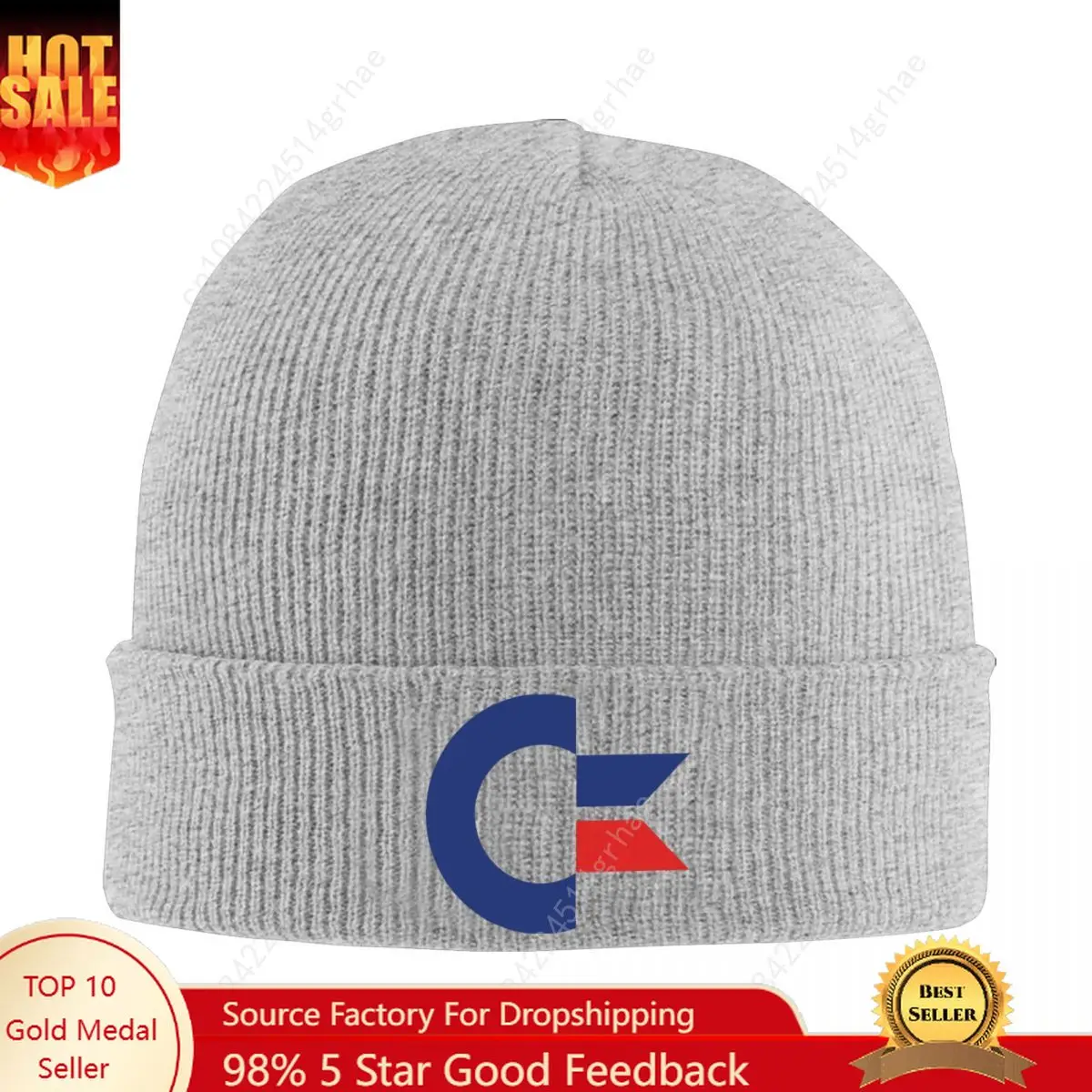

Commodore Logo Knitted Hat Beanie Autumn Winter Hat Warm Casual C64 Amiga Retro Computer Geek Nerd Cap for Men Women