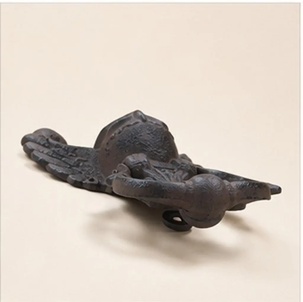1Pcs Vintage Owl Door Knocker Iron Knocking Handle for Exterior Interior Doors Home Decor Retro Style Yard Garden