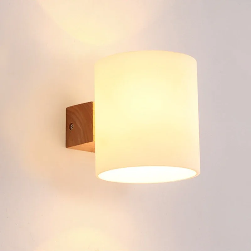 Creatieve Nordic Led Wandlamp Eenvoudige Woonkamer Gang Verlichtingsarmaturen Slaapkamer Japanse Stijl LED Houten Nachtkastje Wandlamp