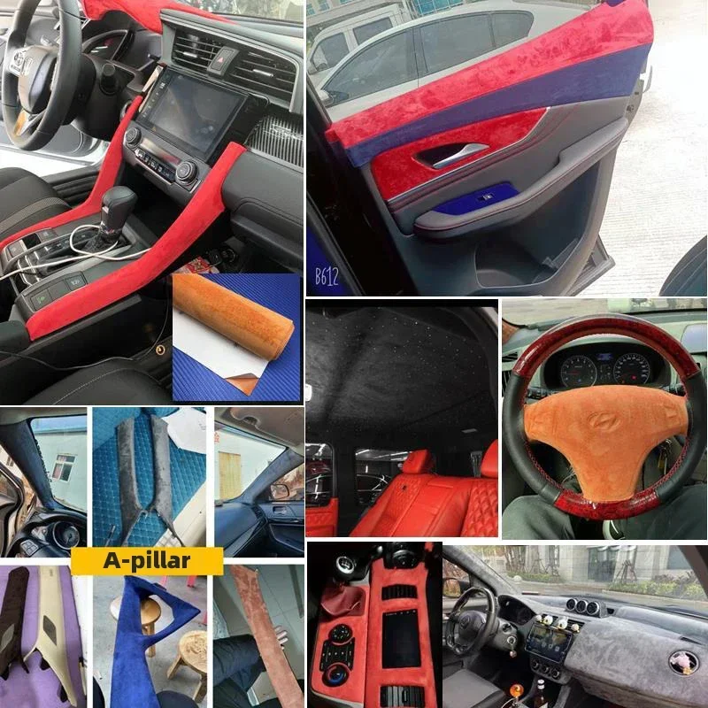 Wysokiej jakości aksamitna tkanina zamszowa winylowe naklejki samochodowe DIY Car Styling folia samoprzylepna modyfikacja wnętrza samochodu Panel