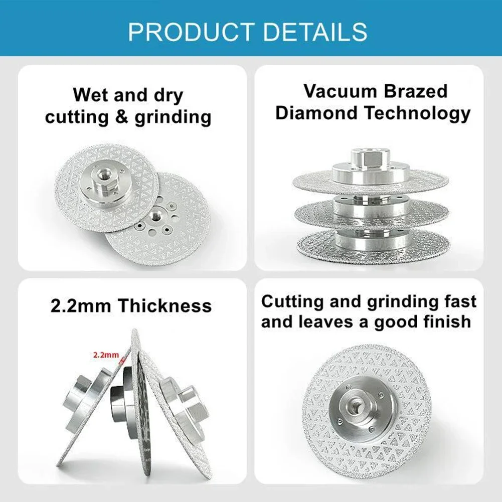 1pcs Brand New Home Grinding Disc Power Tool Double Sided For Marble Granite Ceramic Grinding Disc Silver 100mm