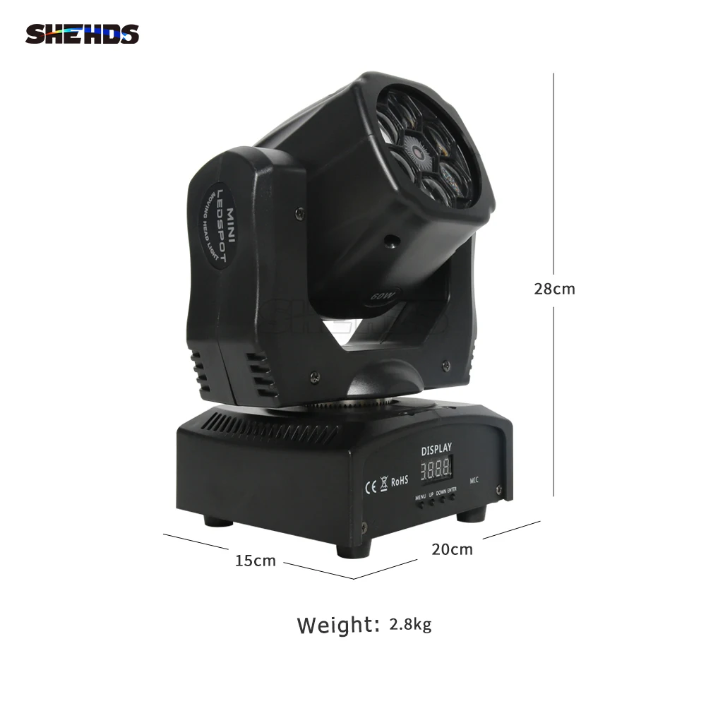 Imagem -03 - Shehds Pcs 6x15w Feixe Mais Wash Bee Eyes Moving Head Iluminação para dj Disco Stage Bar Festa de Casamento Luzes Led