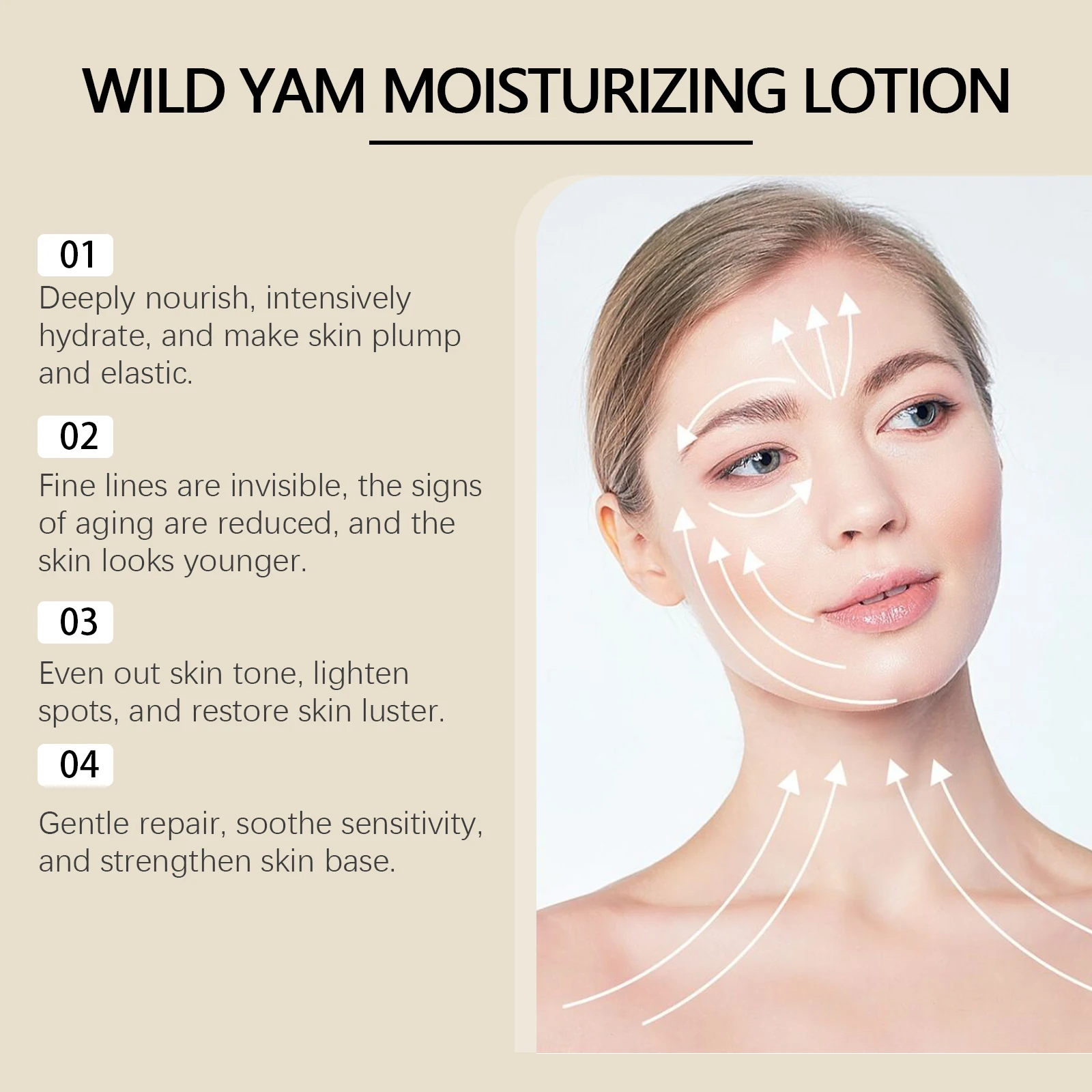 Wild Yam Moisturizing Repair Cream herstelt de glans van de huid, voedt en verzacht de huid, vermindert pigmentatie en gezichtsverzorgingscrème