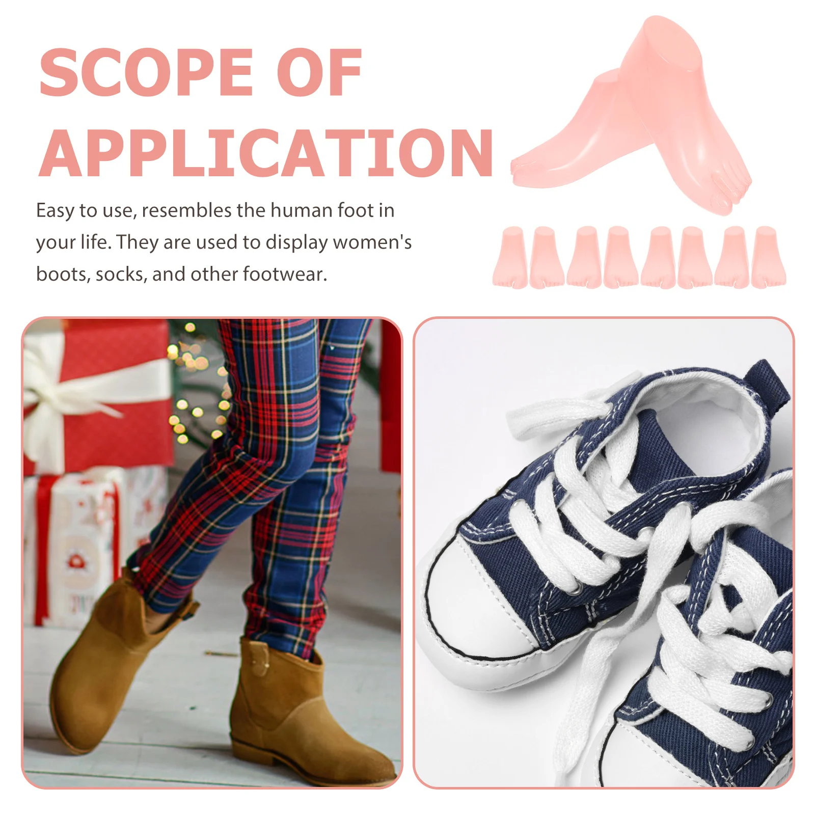 

5Pairs Kids Shoes Supports Plastic Shoe Shapers Socks Display Foot Holder Stand Shoe Support Kids Shoes Display Model