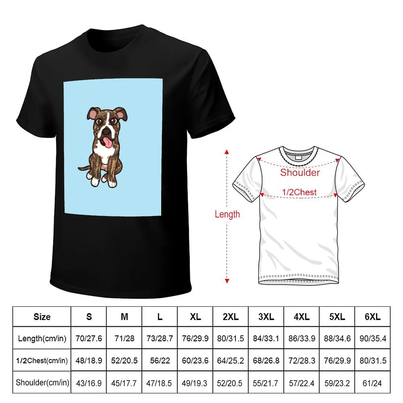 Brindle coated Boxer commission T-Shirt Basic Breathable Solid Color T-Shirt