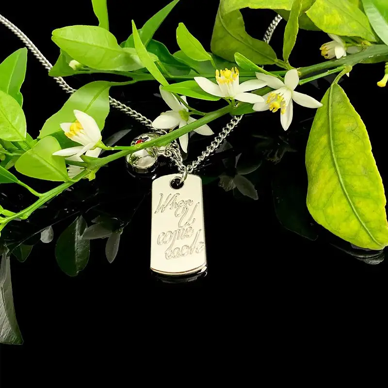 愛と深宇宙関連製品ケイレブ同じ兄弟同じペンダントネックレスアップルスクエアカードネックレス珍味ギフト