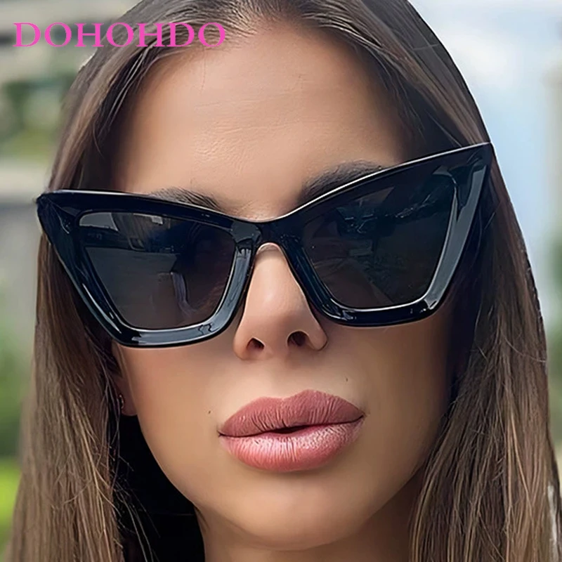 

Popular Oversized Cat Eye Women Sunglasses Trendy Design Retro Big Frame Men Sunglass Outdoor Driving Shades Female Lentes UV400