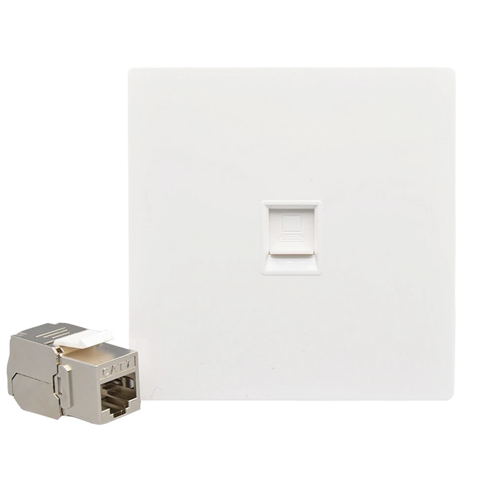 CAT8 CAT7 RJ45 86 Type Wall Panel CAT.7 LAN Faceplate CAT.8 Network Socket Ethernet Cable Socket Net Plug Shield Socket 1 Port