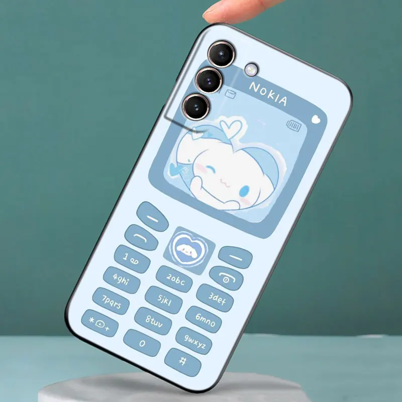 Cinnamoroll etui na telefony do Samsung Galaxy S23 S22 S21 Ultra S20 FE 5G S10E Lite S8 S9 Plus S7 krawędzi czarna okładka