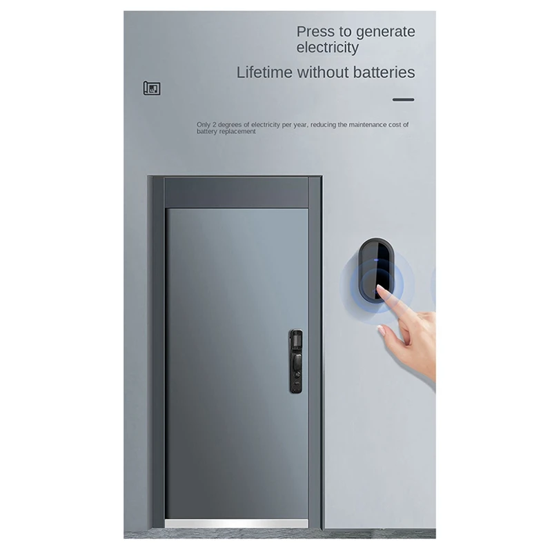 Беспроводной дверной звонок, Водонепроницаемый умный дверной звонок IP68, умный дверной звонок с 4-уровневым управлением громкостью, 38 песен