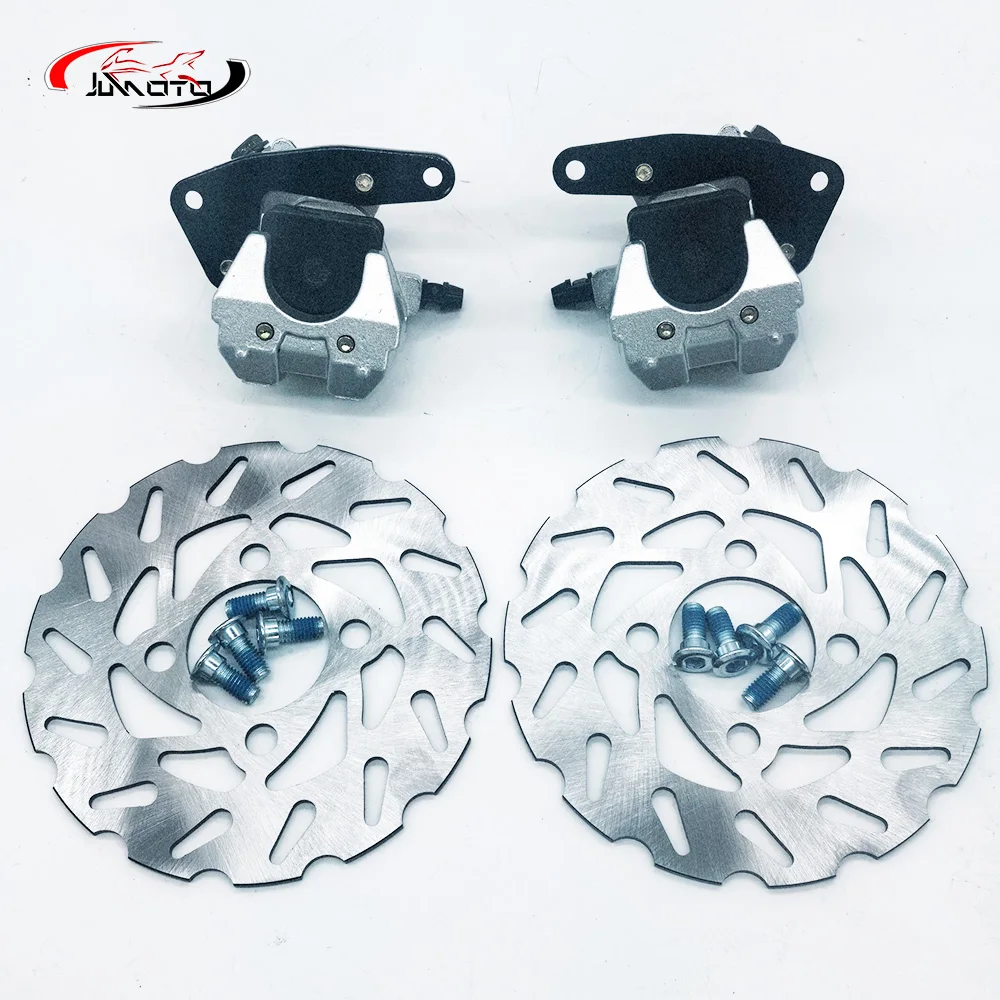 Front Left Right Brake Caliper With Brake Discs Rotors For Yamaha ATV Banshee Kodiak Grizzly YFM350 YFM400 YFM450 Raptor YFM660