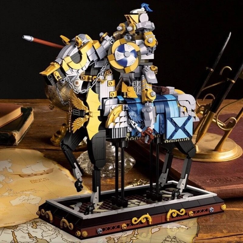 

1247PCS Medieval Knight Building Blocks With Base DIY Assembly Educational Toy Gift For Kids Boys